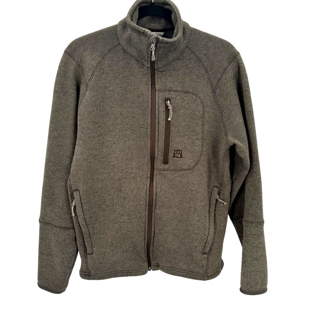 Avalanche Mens Olive Green Zip Pocket & Closure Fleece Jacket Size M